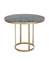 Mesa de comedor Marika, tablero de vidrio, Estructura: metal, pintado, Tablero: vidrio, teñido, Dorado, transparente, Ø 100 x Al 76 cm