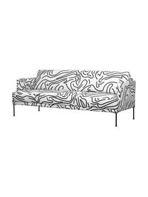Sofa z  metalowymi nogami Fluente (3-osobowa), Tapicerka: 100% poliester Dzięki tka, Nogi: metal malowany proszkowo, Biały, S 196 x G 85 cm