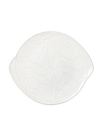 Servírovací talíř Pesce, Kamenina, Bílá, D 35 cm, Š 31 cm