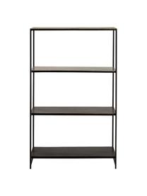 Libreria Melbourne, Struttura: metallo verniciato a polv, Ripiani: multicolore con finitura anticata lucida Struttura: nero opaco, Larg. 75 x Alt. 122 cm