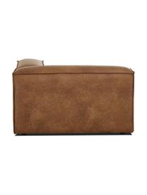 Eckmodul Lennon aus recyceltem Leder, Bezug: Recyceltes Leder (70 % Le, Gestell: Massives Holz, Sperrholz, Füße: Kunststoff, Leder Braun, B 119 x T 119 cm, Eckteil links