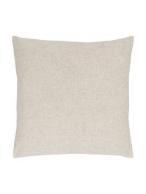 Kussenhoes Blanche met houten knopen, 60% polyester, 25% katoen, 15% linnen, Beige, B 45 x L 45 cm