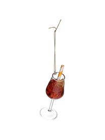 Adorno navideño Cocktail Glass, Vidrio, Transparente, naranja, Ø 4 x Al 13 cm