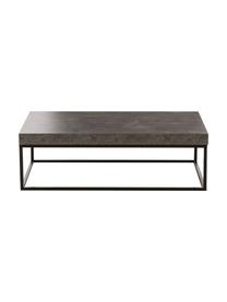 Mesa de centro en cemento Ellis, Tablero: estructura ligera de pana, Estructura: metal pintado, Aspecto cemento gris oscuro, An 120 x F 75 cm