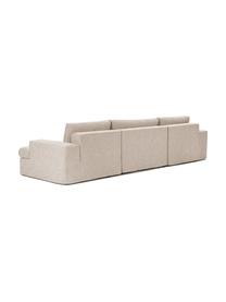 Modulares Sofa Russell (4-Sitzer) mit Hocker, mit abnehmbaren Bezügen, Bezug: 100% Baumwolle Der strapa, Gestell: Massives Kiefernholz FSC-, Füße: Kunststoff, Webstoff Beige, B 309 x T 206 cm