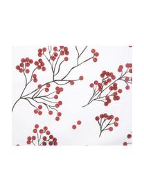 Kissenhülle Berry mit Winterzweigen, 100% Baumwolle, Weiß, Rot, Schwarz, B 50 x L 50 cm