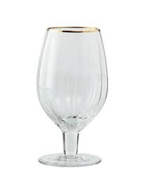 Verre à bière Claudine, 4 pièces, Verre, Transparent, couleur dorée, Ø 10 x haut. 18 cm, 580 ml