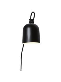 Lámpara de escritorio Angle, Lámpara: metal con pintura en polv, Cable: cubierto en tela, Negro, Ø 10 x Al 12 cm