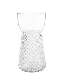 Vaso grande in vetro strutturato Julius, Vetro, Trasparente, Ø 15 x Alt. 30 cm