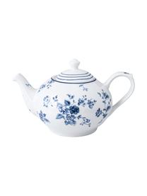 Théière en porcelaine à motif bleu Candy Rose, 1,6 l, Porcelaine Fine Bone China, Blanc, bleu, 1,6 l