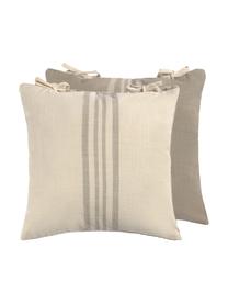 Federa arredo reversibile beige/grigia Caspio, 100% cotone, Greige, Larg. 45 x Lung. 45 cm