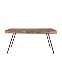 Mesa de comedor Suri, tablero de madera de teca reciclada, Tablero: madera de teca, lacada tr, Patas: acero recubierto de melam, Teca reciclada, An 160 x F 78 cm