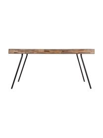 Eettafel Suri met gerecycled teakhouten blad, 160 x 78 cm, Tafelblad: gerecycled teakhout, lich, Poten: staal, melamine bekleed, Gerecycled teakhout, B 160 x D 78 cm