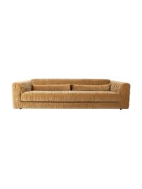 Samt-Sofa Club (3-Sitzer), Bezug: Samt (100% Polyester), Füße: Metall, pulverbeschichtet, Samt Senfgelb, B 274 x T 108 cm