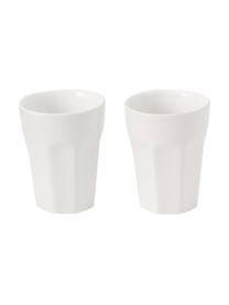 Tazas de gres Ti Amo, 2 uds., Gres, Blanco, Ø 8 cm, Al 10 cm, 200 ml