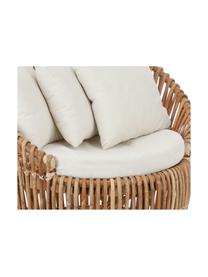 Rotan loungefauteuil Minou met bekleding, Frame: rotan, Bekleding: polyester, Bruin, B 100 x D 80 cm