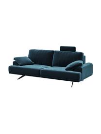 Sofa z aksamitu Prado (2-osobowa), Tapicerka: 100% aksamit poliestrowy,, Nogi: metal lakierowany, Ciemny niebieski, S 220 x G 107 cm