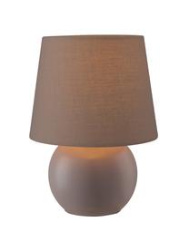 Lampada da comodino in ceramica marrone Isla, Paralume: cotone, Base della lampada: ceramica, Marrone, Ø 16 x Alt. 22 cm