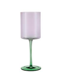 Verres à vin Lilly, 2 pièces, Verre, Lilas, vert, Ø 9 x haut. 24 cm, 430 ml