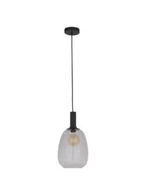 Lampa wisząca ze szkła Alton, Szkło, metal, Czarny, Ø 23 x W 43 cm