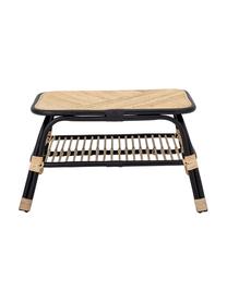 Mesa auxiliar Loue, Tablero: ratán, Estructura: ratán, Beige, negro, An 79 x F 54 cm