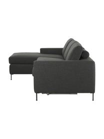 Sofa rozkładana Cucita (3-osobowa), Tapicerka: tkanina (100% poliester) , Stelaż: lite drewno sosnowe z cer, Nogi: metal lakierowany, Antracytowa tkanina, S 274 x G 164 cm, lewostronna