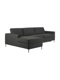 Sofa rozkładana Cucita (3-osobowa), Tapicerka: tkanina (100% poliester) , Stelaż: lite drewno sosnowe z cer, Nogi: metal lakierowany, Antracytowa tkanina, S 274 x G 164 cm, lewostronna