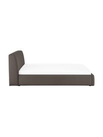 Letto imbottito in tessuto marrone con contenitore Cloud, Rivestimento: tessuto finemente struttu, Tessuto marrone, 180 x 200 cm