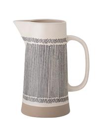 Keramische karaf Eliana met ethnopatroon, 1.7 L, Keramiek, Crèmekleurig, zwart, beige, Ø 12 x H 23 cm