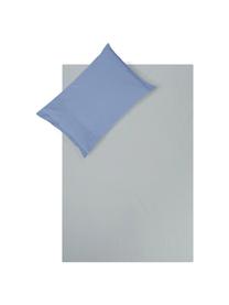 Set lenzuola in cotone Tinta Unita, Grigio, bianco, blu, 150 x 290 cm + 1 federa + 1 lenzuolo