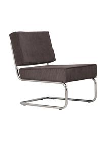 Loungefauteuil Rib, Frame: metaal, Geweven stof donkerbruin, B 75 x H 79 cm