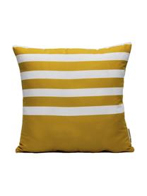 Housse de coussin à jeu de rayures Ela, Blanc, jaune