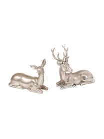 Sada dekorativních jelenů Silver Forrest, 2 ks, Stříbrná s antickou úpravou