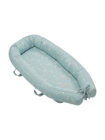 Babynest Wildflower aus Bio-Baumwolle, Bezug: 100% Bio-Baumwolle, OCS-z, Hellblau, Cremefarben, Rosa, B 88 x H 14 cm