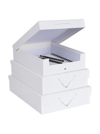 Boîte de rangement Bessie, 3 élém., Blanc, Lot de différentes tailles