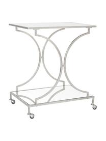 Metalen barcart Caleb, Frame: ijzer, Zilverkleurig, 66 x 79 cm