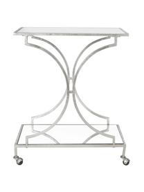 Metalen barcart Caleb, Frame: ijzer, Zilverkleurig, 66 x 79 cm