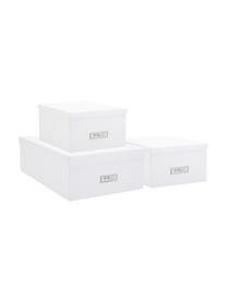 Set 3 scatole portaoggetti Inge, Scatola: cartone solido laminato, Bianco, Set in varie misure