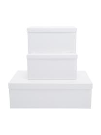 Set de cajas Inge, 3 pzas., Caja: cartón laminado, Blanco, Set de diferentes tamaños