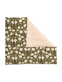 Funda nórdica de satén de algodón ecológico Aimee, diseño Candice Gray, Verde, beige, Cama 180/200 cm (260 x 220 cm)