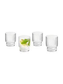 Handgemaakte drinkset Minna met gegroefd reliëf, 5 delig., Mondgeblazen glas, Transparant, Ø 10 x H 25 cm