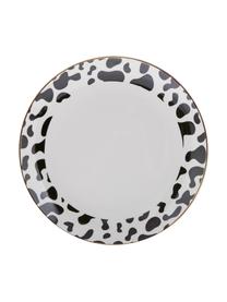 Platos postre Wild Jungle, 4 uds., Porcelana, Blanco con manchas negras, Ø 19 cm