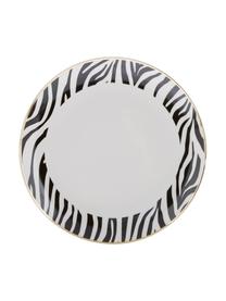 Platos postre Wild Jungle, 4 uds., Porcelana, Blanco con manchas negras, Ø 19 cm