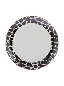 Platos postre Wild Jungle, 4 uds., Porcelana, Blanco con manchas negras, Ø 19 cm