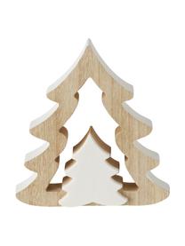 Décorations de Noël en bois Ilga, 2 élém., Bois, enduit, plastique, Bois, blanc, Lot de différentes tailles