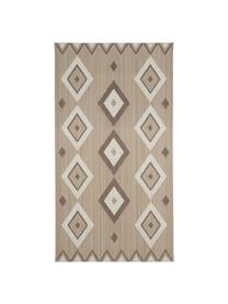 Tapis extérieur ethnique Nikita, Beige, blanc