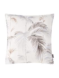 Kussenhoes Sahara met palmboommotief, 100% katoen, Wit, bruin, lichtblauw, 40 x 40 cm