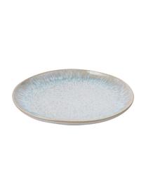 Platos postre artesanales Areia, 2 uds., Gres, Azul claro, blanco crudo, beige claro, Ø 22 cm