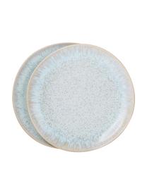 Assiette à dessert peinte à la main Areia, 2 pièces, Bleu ciel, blanc cassé, beige clair