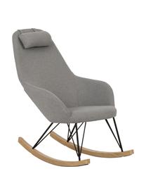 Fauteuil à bascule gris Jolene, Tissu gris, larg. 66 x prof. 102 cm